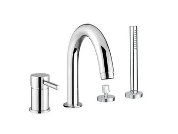 TOKYO - Deck mounted 4 hole single handle steel bathtub tap by Gaia Mobili - view 2